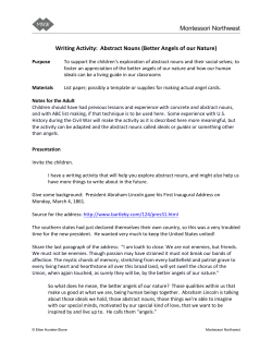 Montessori Northwest Writing Activity: Abstract Nouns (Better Angels