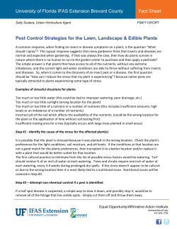 Pest Control Strategies for the Lawn Landscape Edible