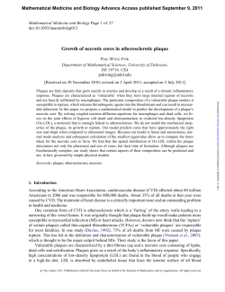 Growth of necrotic cores in atherosclerotic plaque