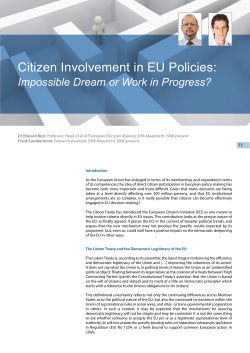 Citizen Involvement in EU Policies