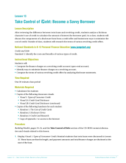Lesson 13: Take Control of Debt