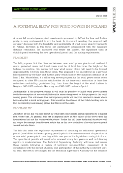 A POTENTIAL BLOW FOR WIND POWER IN POLAND