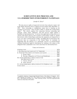 substantive due process and us jurisdiction over foreign nationals