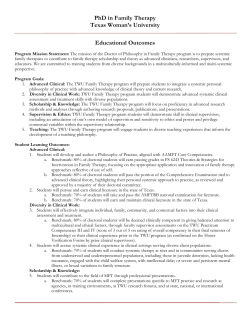 Family Therapy Program Goals and Student Learning Outcomes