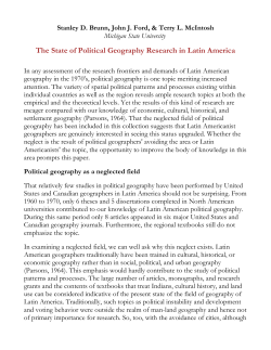 The Status of Political Geography Research in Latin America