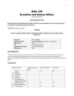 BIOL 350 - Queen`s Biology