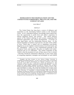 Federalism in the European Union and the United