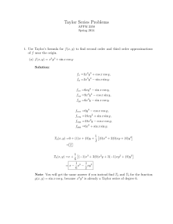 Taylor Series Problems