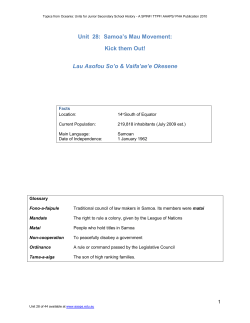 Unit 28: Samoa`s Mau Movement: Kick them Out! Lau Asofou So`o