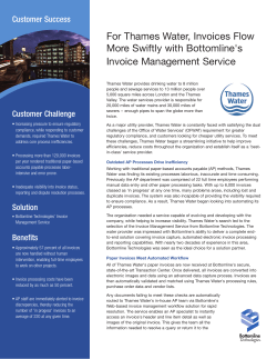 For Thames Water, Invoices Flow More Swiftly with Bottomline`s