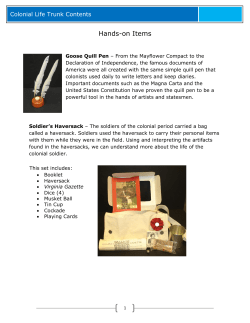 Colonial Life Trunk Contents