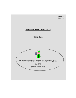 QCBS - Request for Proposals