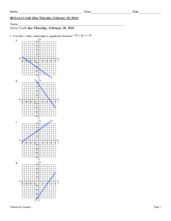 Name: Extra Credit due Thursday, February 28, 2016