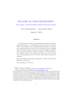 Islands as Bad Geography. Insularity, Connectedness, Trade Costs