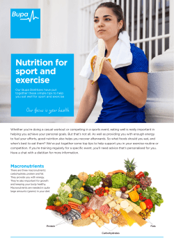 Sports nutrition plan