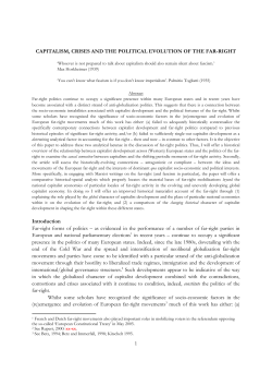1 CAPITALISM, CRISES AND THE POLITICAL EVOLUTION OF THE