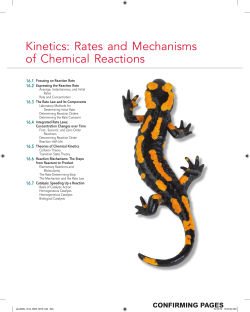 Kinetics: Rates and Mechanisms of Chemical Reactions