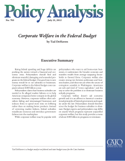 Corporate Welfare in the Federal Budget