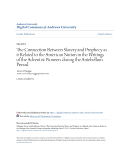 The Connection Between Slavery and Prophecy as it Related to the