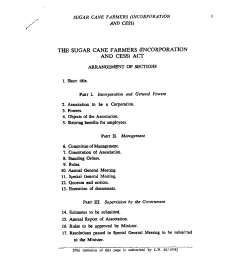 THE SUGAR CANE FARMERS (INCORPORATION AND CESS) ACI`