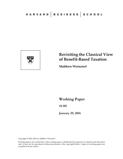 Revisiting the Classical View of Benefit-Based Taxation