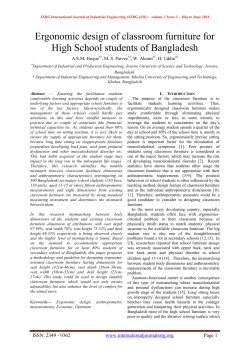 Ergonomic design of classroom furniture for High