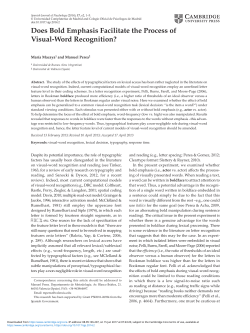 Does Bold Emphasis Facilitate the Process of Visual