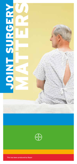 Joint Surgery Matters A good leaflet to read if