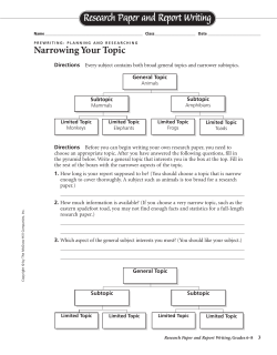 Narrowing Your Topic