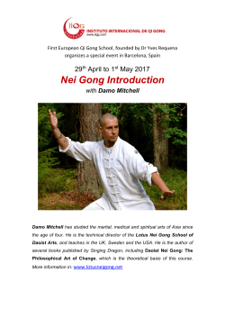 Barcelona Nei Gong Intro 29th April -1st May 2017