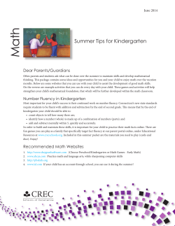 Summer Tips for Kindergarten