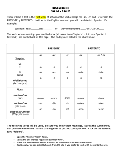 er, and &ndash;ir verbs in - The Calverton School