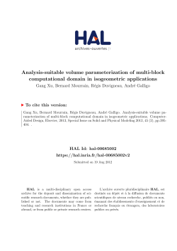 Analysis-suitable volume parameterization of multi-block - HAL