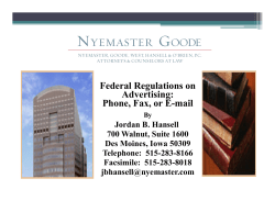 Federal Regulations on Advertising: Phone, Fax, or E-mail