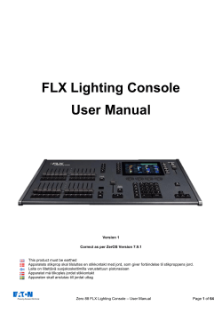 FLX Lighting Console User Manual