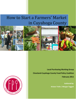 How to Start a Farmers` Market in Cuyahoga County