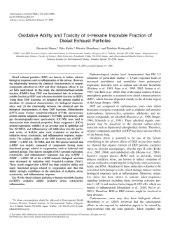 Oxidative Ability and Toxicity of nsHexane