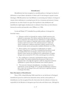 Denitrification Denitrification has been recognized as a possible