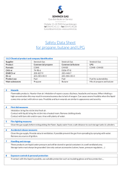 Safety Data Sheet for propane, butane and LPG