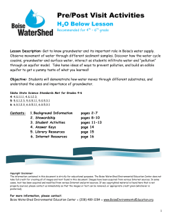 Pre/Post Visit Activities - Boise Environmental Education