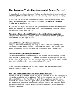 The Treasure Trails Eggstra special Easter Puzzle!