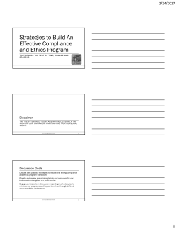 Presentation - Health Care Compliance Association