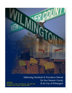 Addressing Standards for Wilmington and New Hanover County