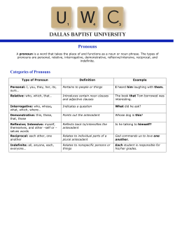 Pronouns - Dallas Baptist University