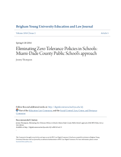 Eliminating Zero Tolerance Policies in Schools