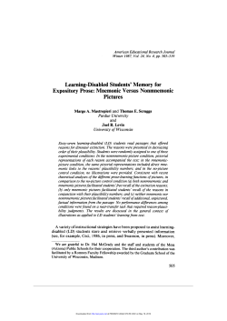 Learning-Disabled Students5 Memory for Expository Prose