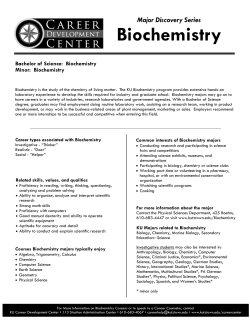 Biochemistry - Kutztown University