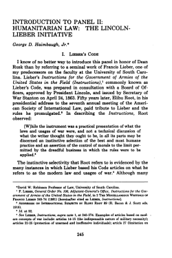 The Lincoln-Lieber Initiative - Digital Commons @ Georgia Law