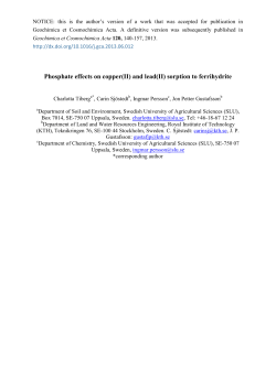 Phosphate effects on copper and lead sorptionto ferrihydrite
