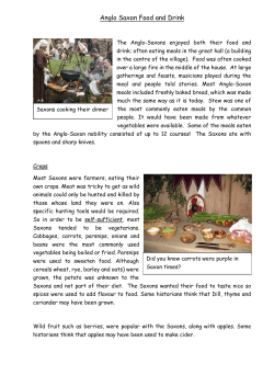 Anglo Saxon Food and Drink